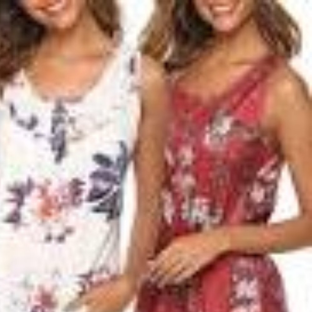 Leo Rosi Women's Floral Tank Top. Plus Sizes Avail